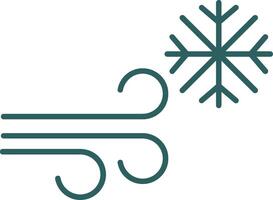 ícone de gradiente de linha de nevasca vetor