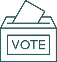 ícone de gradiente de linha de cabine de votação vetor