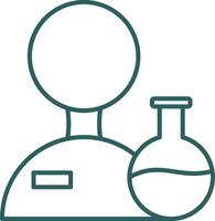 ícone de gradiente de linha de cientista vetor