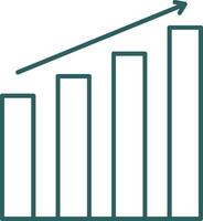 ícone de gradiente de linha de gráfico de barras vetor