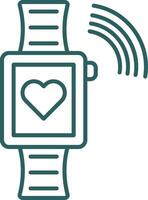 ícone de gradiente de linha do smartwatch vetor