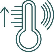 ícone de gradiente de linha de temperatura inteligente vetor