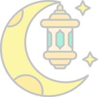 Ramadã linha preenchidas luz ícone vetor