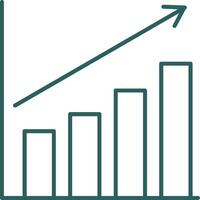 ícone de gradiente de linha do gráfico de barras vetor