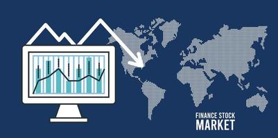 infográfico de recessão econômica com mapas para desktop e terrestres vetor