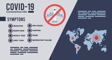 Infográfico de vírus corona com planeta Terra vetor