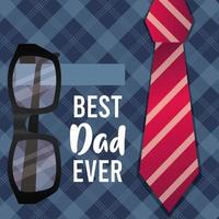 cartão de feliz dia dos pais com camisa masculina e óculos vetor