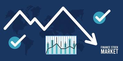 infográfico de recessão econômica com setas e estatísticas vetor