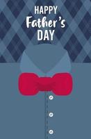 cartão de feliz dia dos pais com camisa masculina e gravata borboleta vetor