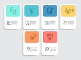 horizontal passos Linha do tempo infográfico elemento relatório fundo com o negócio linha ícone 5 passos vetor
