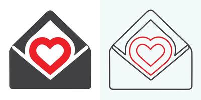 amor enviar ícone definir. o email ícone vetor. o email ícone. envelope ilustração vetor