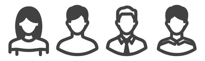 avatar perfil ícone conjunto Incluindo masculino e fêmea. vetor