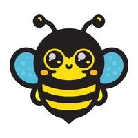 fofa amigáveis abelha. desenho animado feliz vôo abelha com grande tipo olhos. inseto personagem. vetor isolado em branco