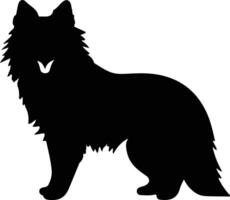 finlandês spitz Preto silhueta vetor