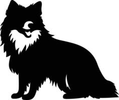 finlandês lapphund Preto silhueta vetor