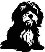 tibetano terrier Preto silhueta vetor