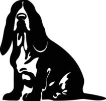 basset cão de caça Preto silhueta vetor