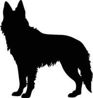 Belga cão de guarda Preto silhueta vetor