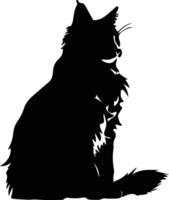 maine coon gato Preto silhueta vetor