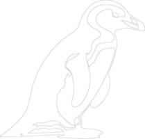 africano pinguim esboço silhueta vetor