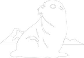 Weddell foca esboço silhueta vetor