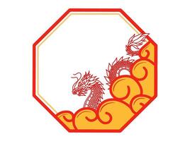 Dragão quadro, Armação chinês Novo ano fundo vetor