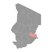 sila região mapa, administrativo divisão do Chade. vetor ilustração.