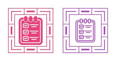 memorando almofada com lista de controle vetor ícone