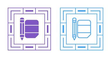 borracha com lápis vetor ícone