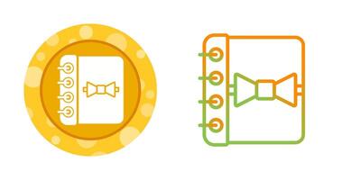caderno com fita vetor ícone