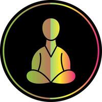 meditação glifo vencimento cor ícone vetor