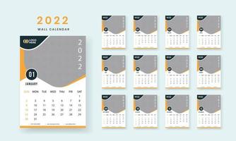 modelo de design de calendário 2022 da webwall vetor