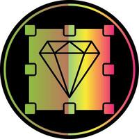 diamante glifo vencimento cor ícone vetor