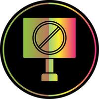 proibido placa glifo vencimento cor ícone vetor