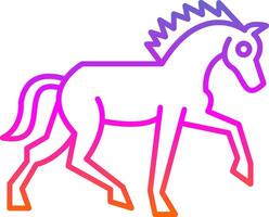 ícone de gradiente de linha de cavalo vetor