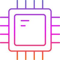 ícone de gradiente de linha de CPU vetor