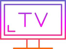 ícone de gradiente de linha de tv vetor