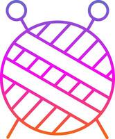 ícone de gradiente de linha de tricô vetor