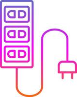 ícone de gradiente de linha de cabo de extensão vetor