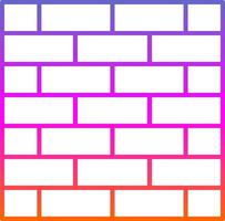 ícone de gradiente de linha brickwall vetor