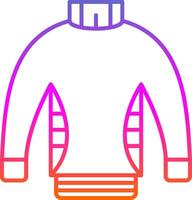 ícone de gradiente de linha de suéter vetor