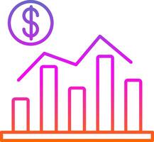 economia linha gradiente ícone vetor