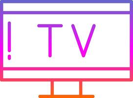 ícone de gradiente de linha de tv vetor