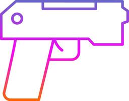 pistola linha gradiente ícone vetor