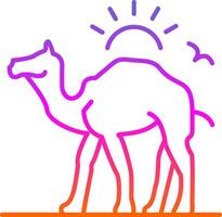 ícone de gradiente de linha de camelo vetor