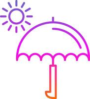 ícone de gradiente de linha de guarda-chuva vetor
