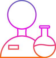 ícone de gradiente de linha de cientista vetor