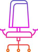 ícone de gradiente de linha de cadeira de escritório vetor