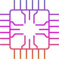 ícone de gradiente de linha de chip vetor