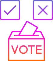 vote sim ícone de gradiente de linha vetor